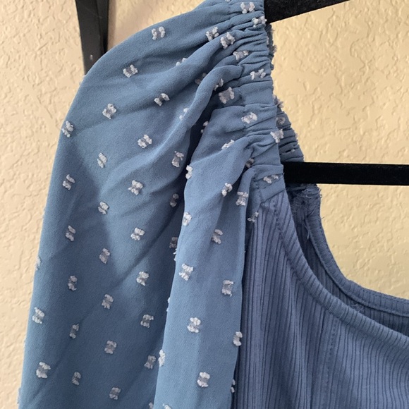 Boutique Promesa Blue Swiss Dot bodysuit - Picture 5 of 9